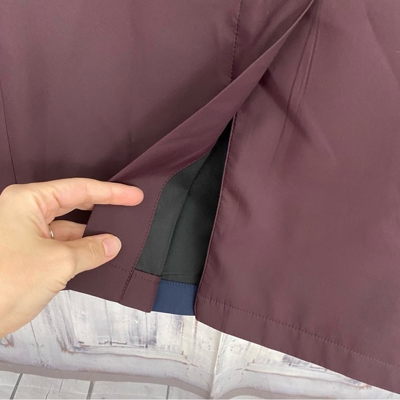 Murano Medium Blue Purple Solid Reversible Trench Coat Lightweight Jacket Button - Picture 9 of 14